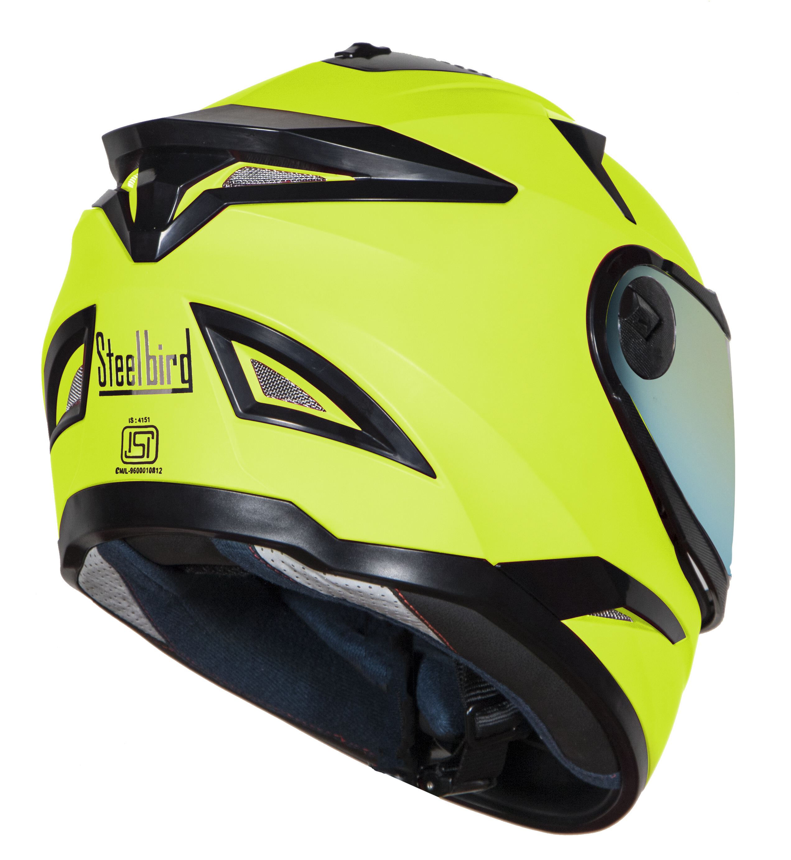 SBH-17 ROBOT FLUO NEON WITH CHROME GOLD VISOR (WITH EXTRA FREE CLEAR VISOR)